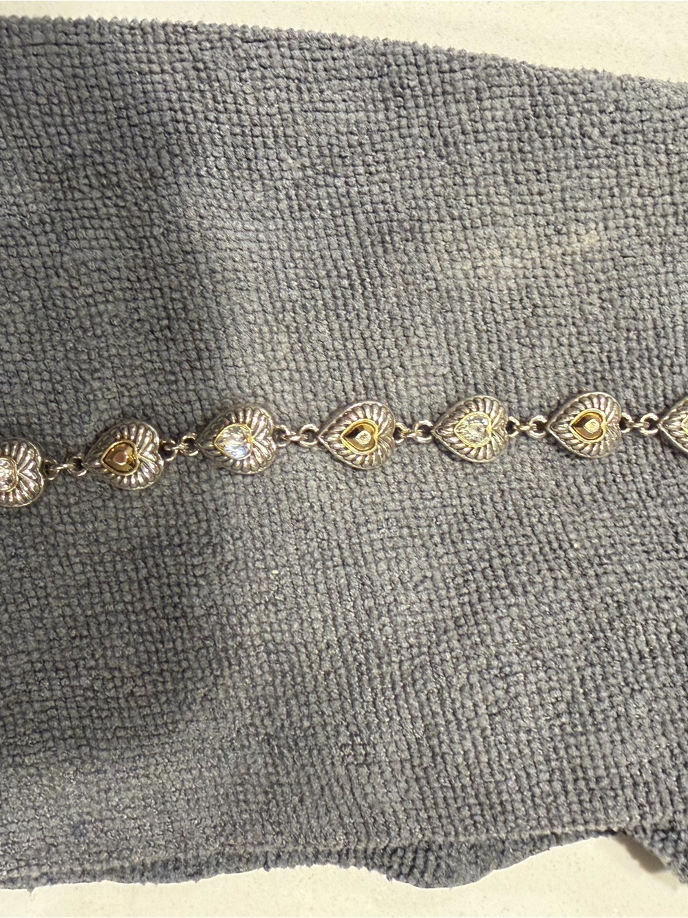 Brighton Two-Tone Heart Station Bracelet in Gold and Silver